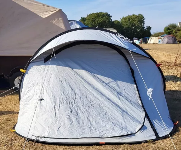 Quechua 2 Seconds 2 Man Pop up Tent Front Closed