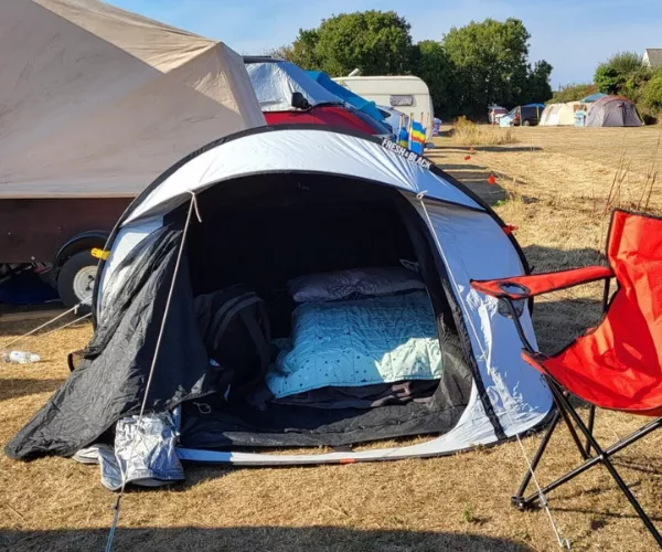 Quechua 2 Seconds 2 Man Pop up Tent Front Opened